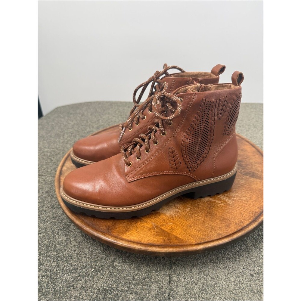 Brioso Boots Wm 7.5 M Brown Lace-Up Leather Ankle Hazel Boho